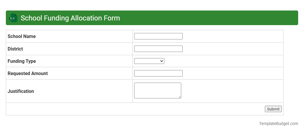 School Funding Allocation Form