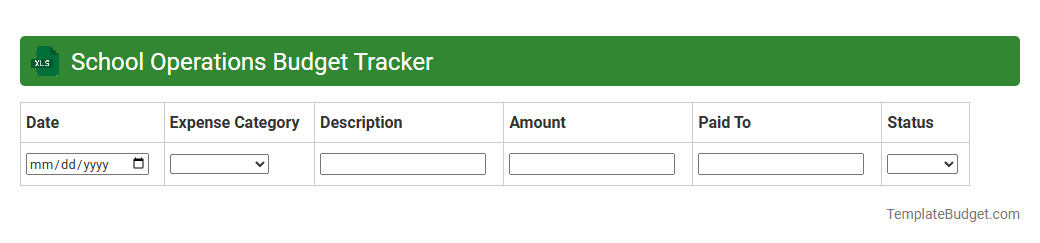 School Operations Budget Tracker