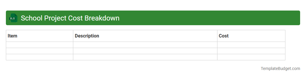 School Project Cost Breakdown