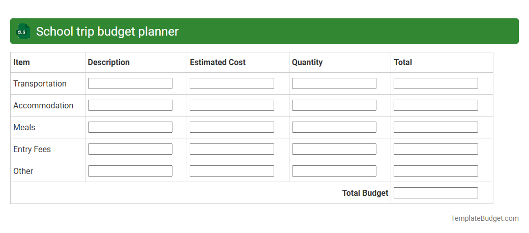 School trip budget planner