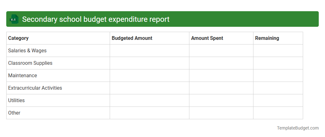 Secondary school budget expenditure report