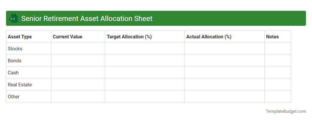 Senior Retirement Asset Allocation Sheet