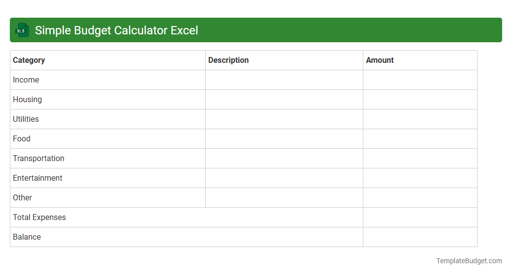 Simple Budget Calculator Excel