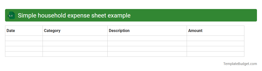 Simple household expense sheet example