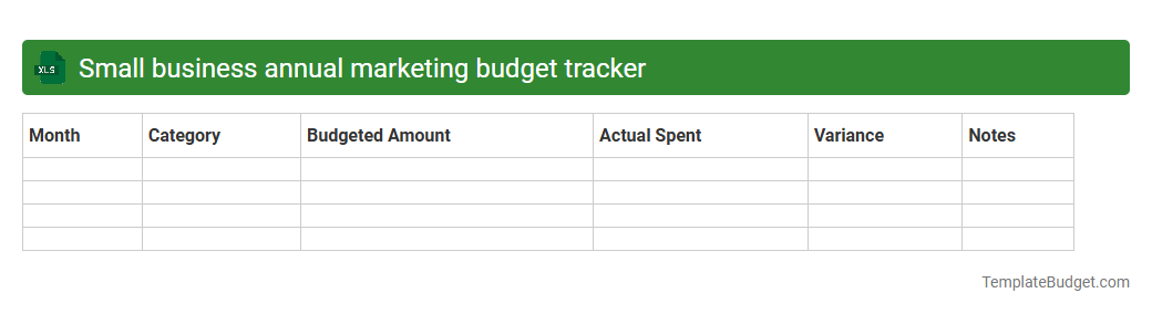 Small business annual marketing budget tracker