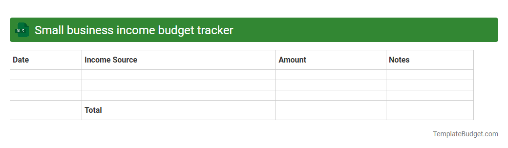 Small business income budget tracker
