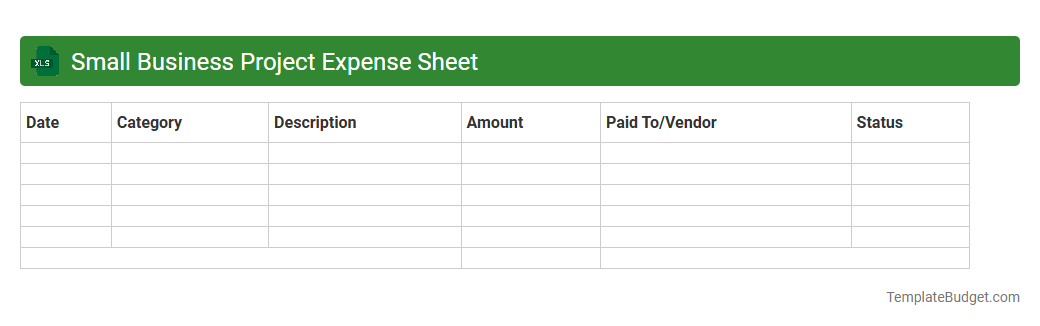 Small Business Project Expense Sheet