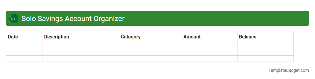 Solo Savings Account Organizer