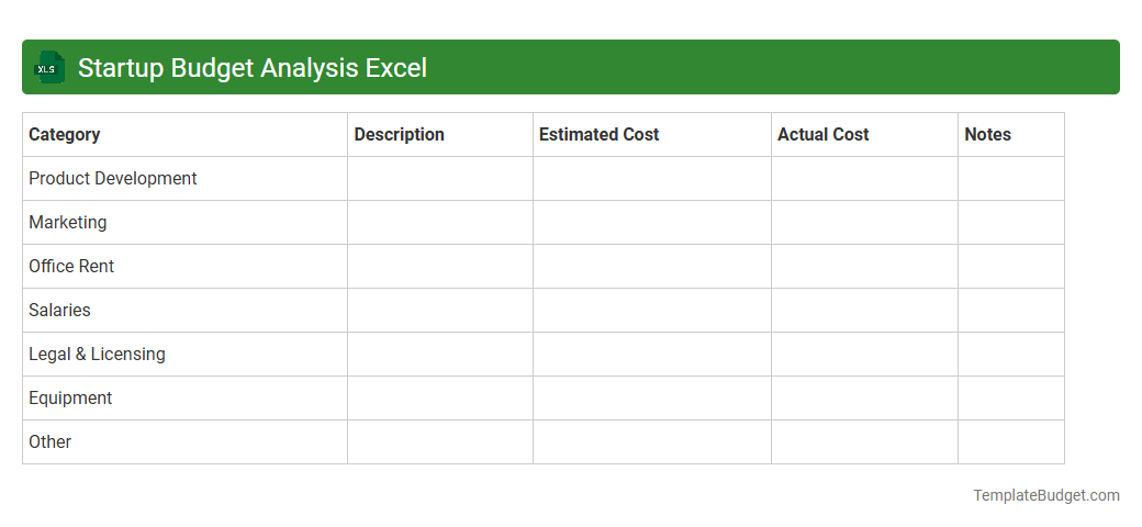 Startup Budget Analysis Excel