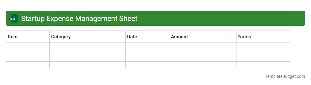 Startup Expense Management Sheet