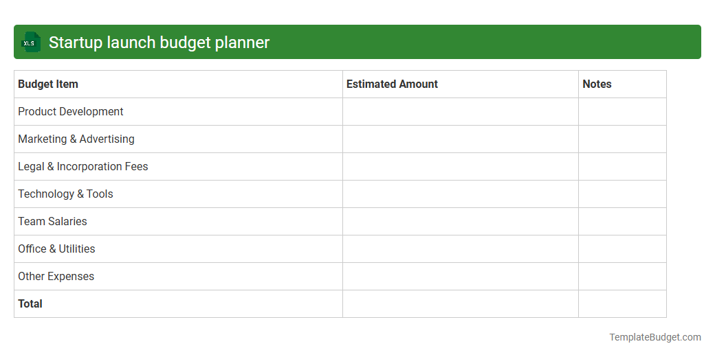 Startup launch budget planner