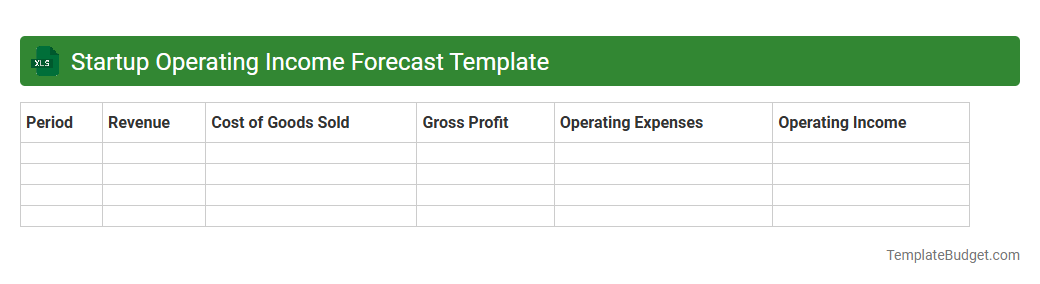 Startup Operating Income Forecast Template