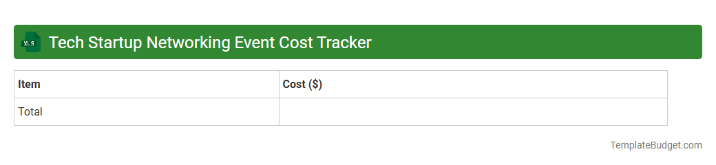 Tech Startup Networking Event Cost Tracker
