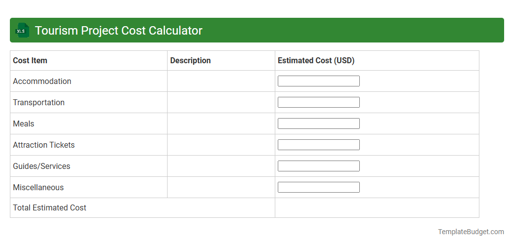 Tourism Project Cost Calculator