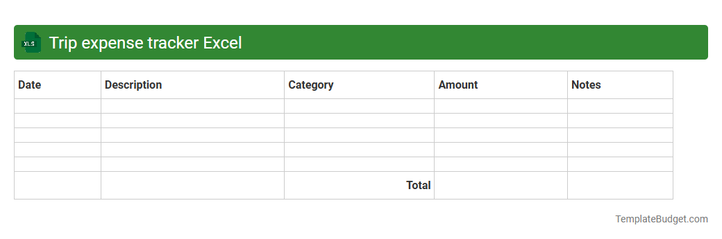 Trip expense tracker Excel