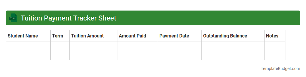 Tuition Payment Tracker Sheet