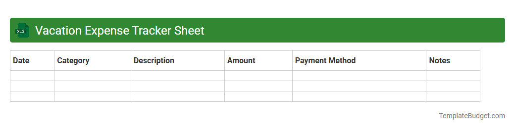Vacation Expense Tracker Sheet