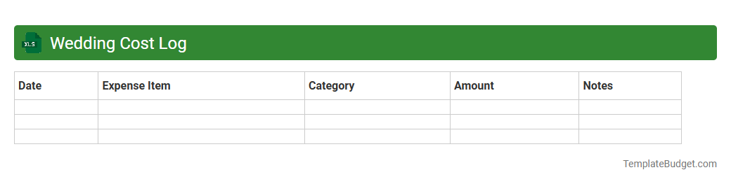 Wedding Cost Log