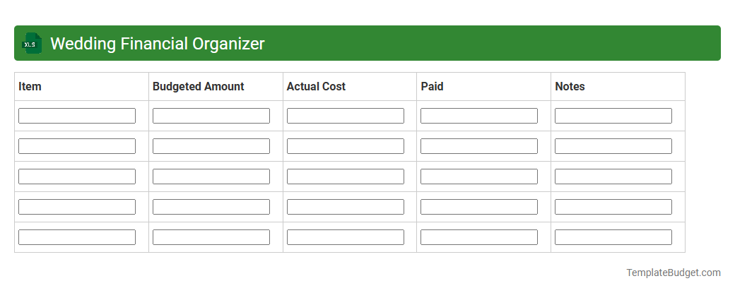 Wedding Financial Organizer