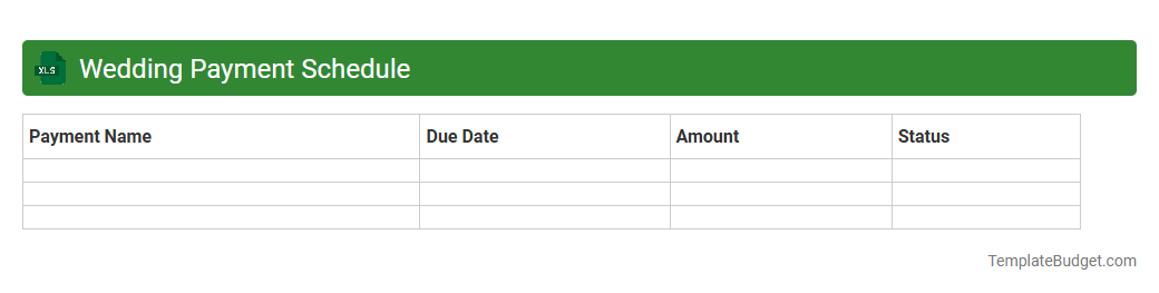 Wedding Payment Schedule