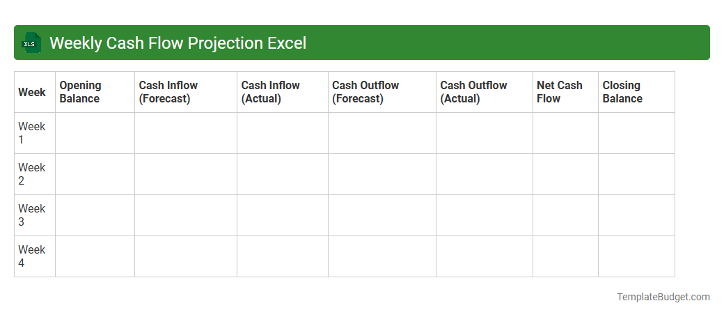 Weekly Cash Flow Projection Excel