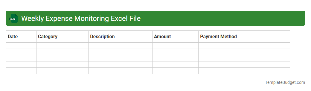 Weekly Expense Monitoring Excel File