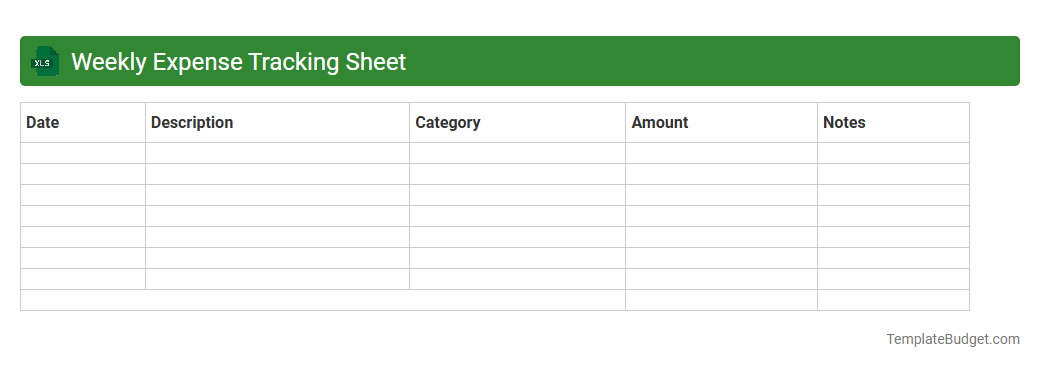 Weekly Expense Tracking Sheet