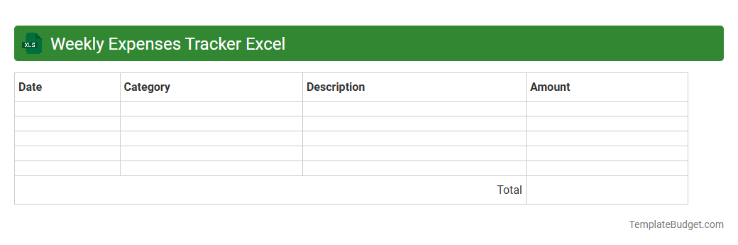 Weekly Expenses Tracker Excel