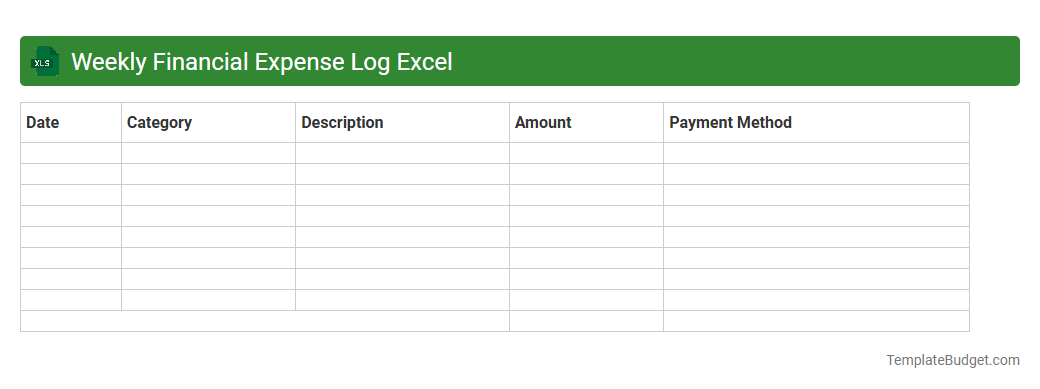 Weekly Financial Expense Log Excel