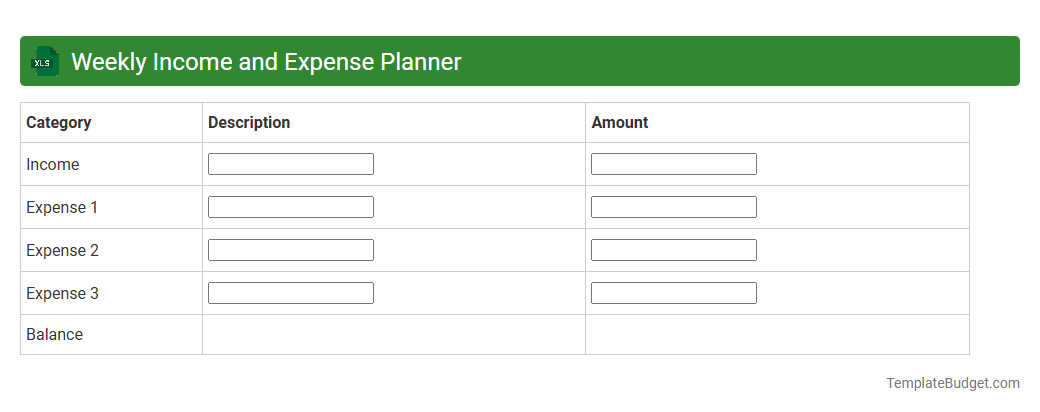 Weekly Income and Expense Planner