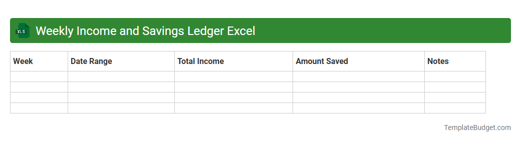 Weekly Income and Savings Ledger Excel