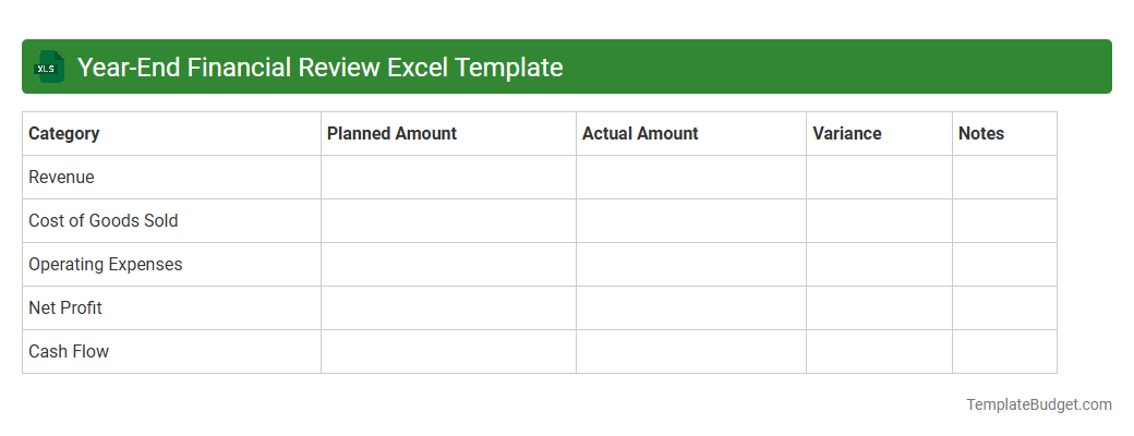 Year-End Financial Review Excel Template
