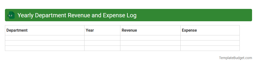 Yearly Department Revenue and Expense Log