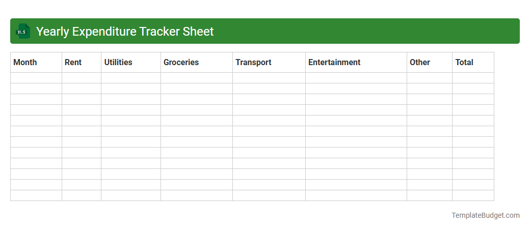 Yearly Expenditure Tracker Sheet
