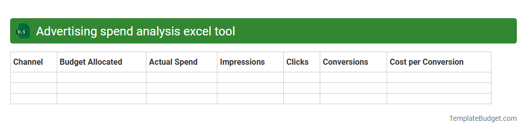 Advertising spend analysis excel tool