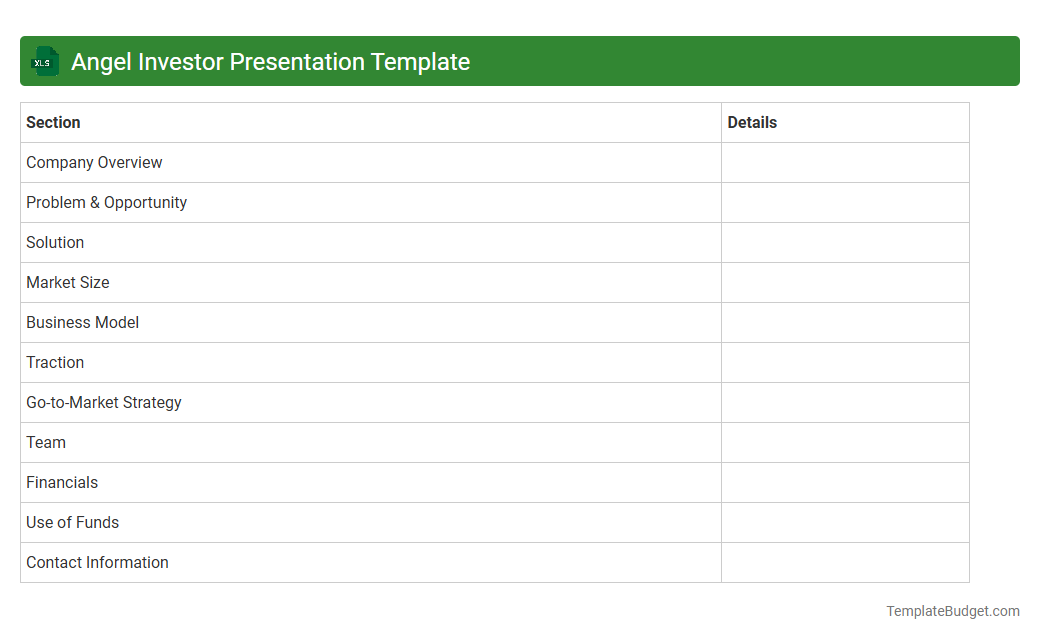 Angel Investor Presentation Template