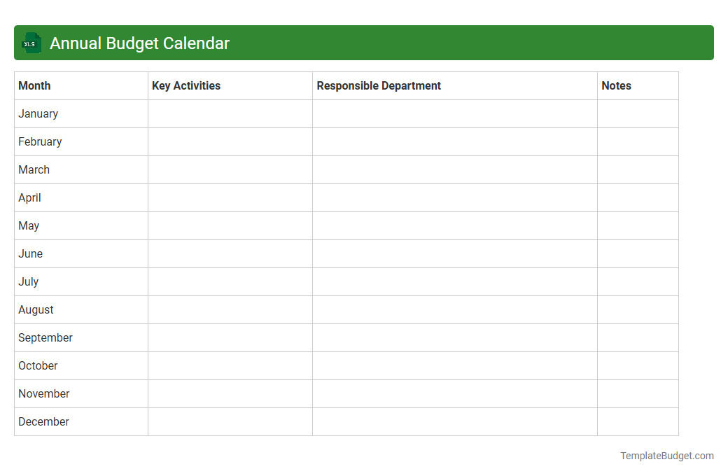 Annual Budget Calendar
