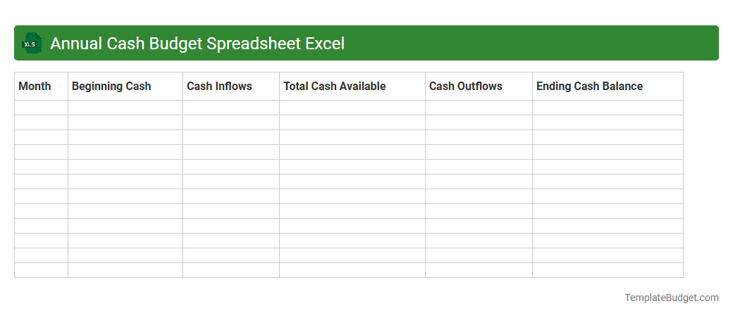 Annual Cash Budget Spreadsheet Excel