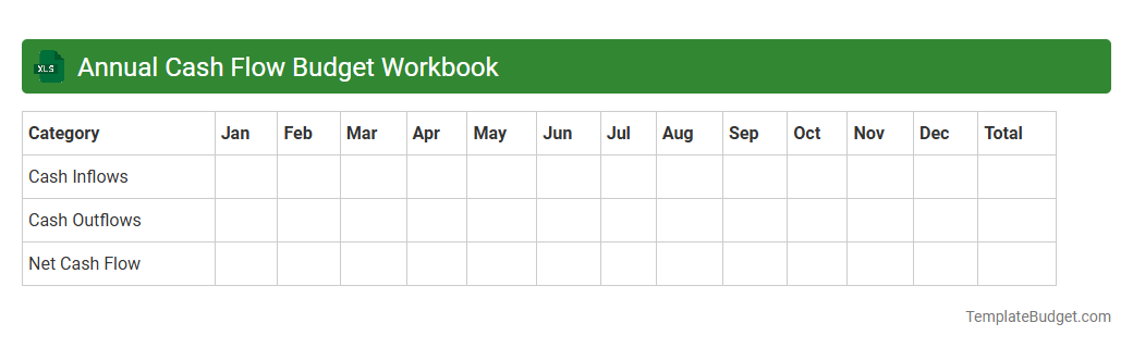 Annual Cash Flow Budget Workbook