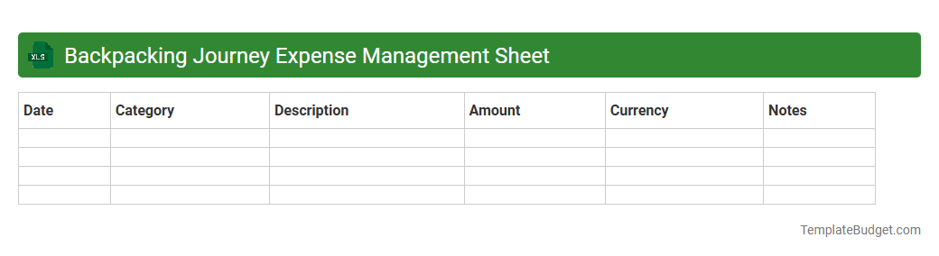 Backpacking Journey Expense Management Sheet