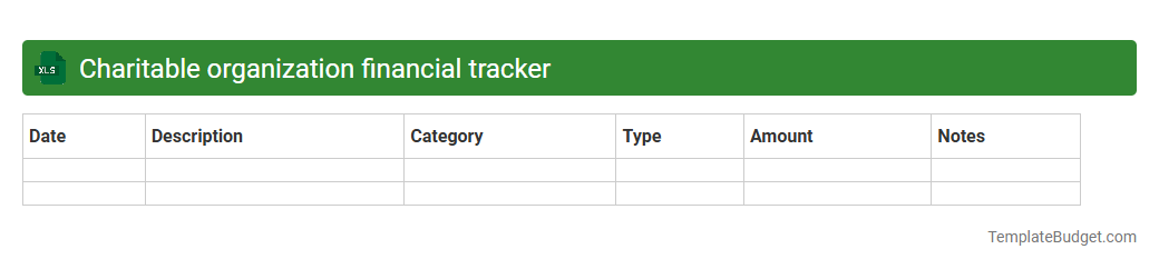Charitable organization financial tracker