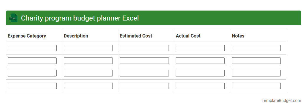 Charity program budget planner Excel
