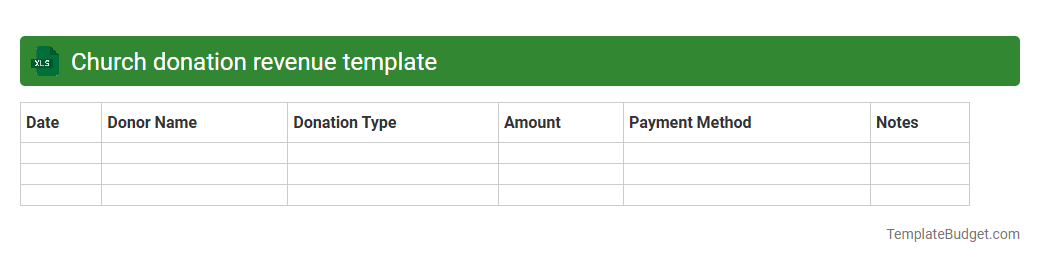 Church donation revenue template
