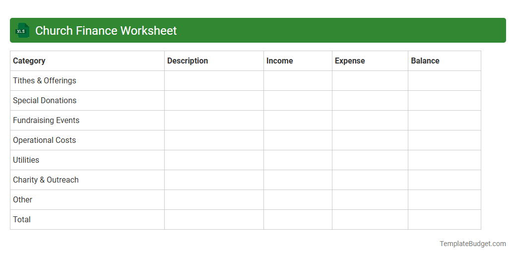 Church Finance Worksheet