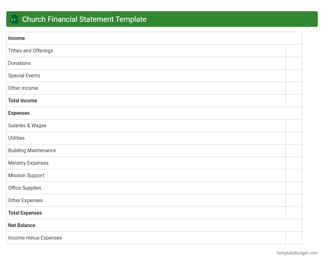 Church Financial Statement Template