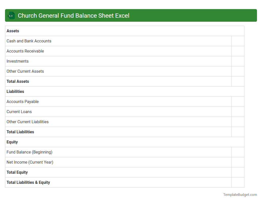 Church General Fund Balance Sheet Excel