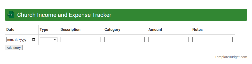 Church Income and Expense Tracker