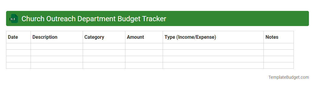 Church Outreach Department Budget Tracker