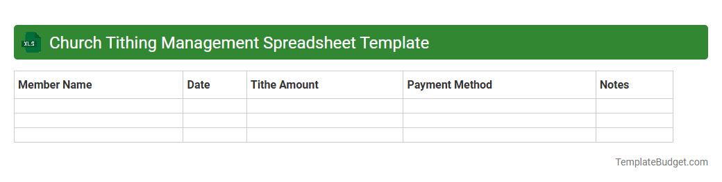 Church Tithing Management Spreadsheet Template