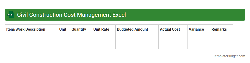 Civil Construction Cost Management Excel